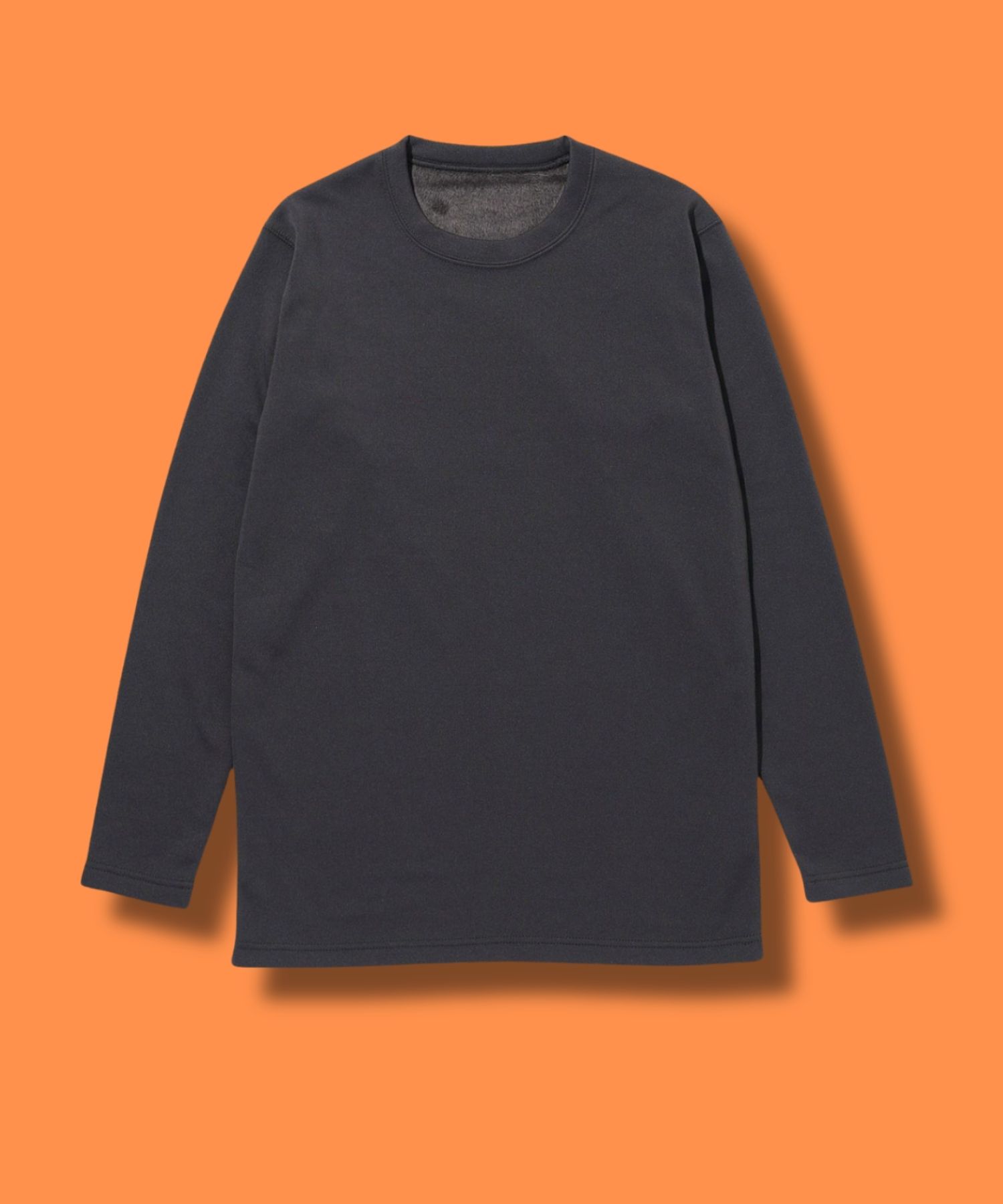 NAVY アンダーシャツ メンズ 長袖 裏シャギー 暖かい クルーネック