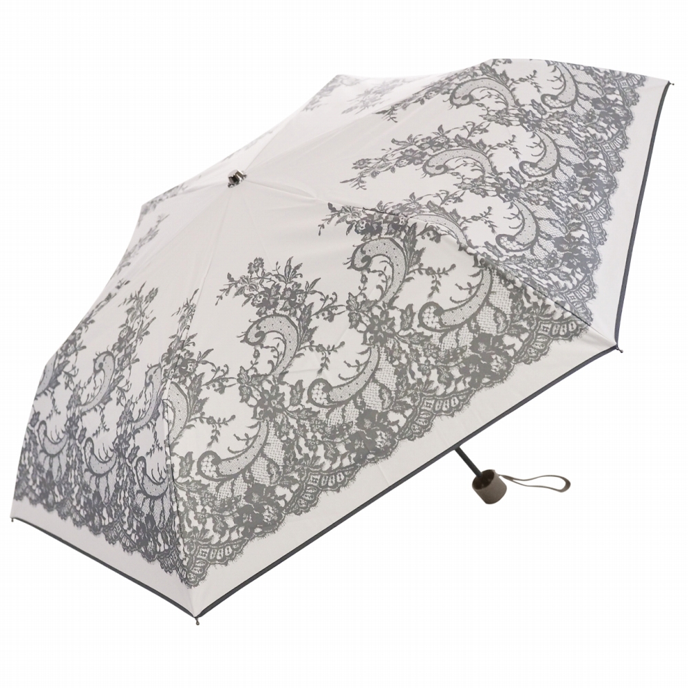 日傘 完全遮光 折りたたみ傘 レース柄 UV遮蔽率100% 撥水加工 晴雨兼用 遮光率100% 雨傘...