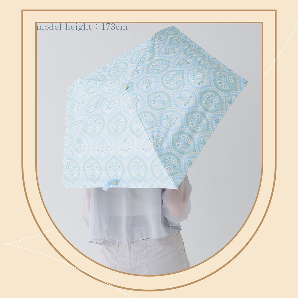 完全遮光 日傘 晴雨兼用 折りたたみ傘 軽量 ペイズリー柄 ダマスク柄遮光率100% UV遮蔽率100% Paraffi(パラフィ) グラフィックシリーズ | macocca | 13