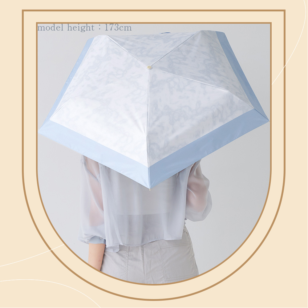 完全遮光 日傘 晴雨兼用 折りたたみ傘 軽量 ストーン柄 大理石遮光率100% UV遮蔽率100% 撥水加工 紫外線カット Paraffi(パラフィ) グラフィックシリーズ | macocca | 13