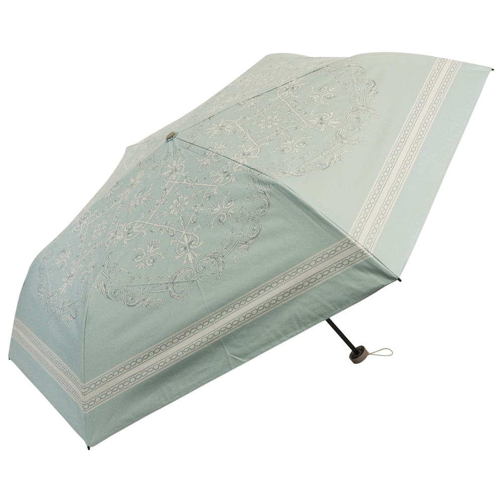 軽量 完全遮光 日傘  折りたたみ傘 uchimizu(ウチミズ) オーナメント柄/ダマスク柄/リーフ柄/ドットフラワー柄  遮光率100% 遮蔽率100% 晴雨兼用 撥水 50cm | macocca | 02