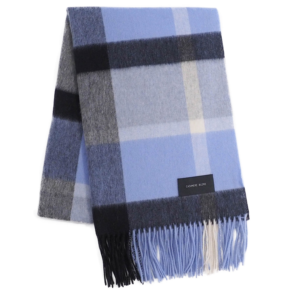 手洗いできる シルケットウール カシミヤブレンドストール 無地 チェック柄 秋 冬 ラッピング プレゼント 母の日 ギフト クリスマス マフラー カシミア混 | macocca | 14