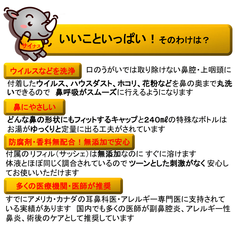 市場 タイムセール 240ml 10回分 洗浄ボトル付 鼻うがい サイナスリンス 2個セット