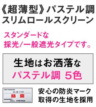 プレーン生地（防炎）】超薄型スリム 軽量 ロールスクリーン