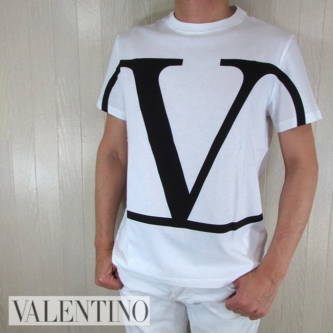 ヴァレンティノ VALENTINOメンズ 半袖 Ｔシャツ ロゴ プリント TV3MG02T5F6 / A01 / ホワイト 白 サイズ：S〜XL