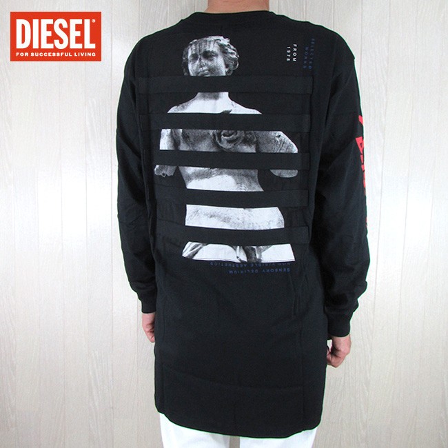 ディーゼル DIESEL メンズ 長袖 Tシャツ カットソー トップス ロングT