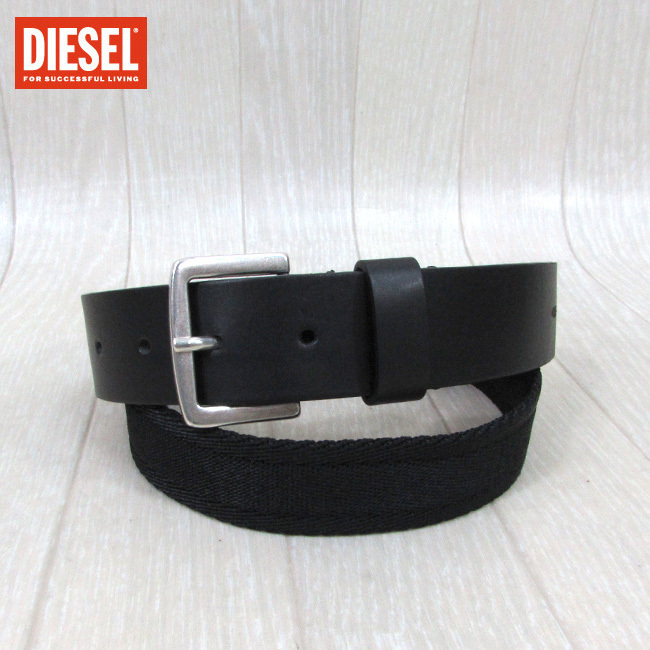 ディーゼル DIESEL メンズ ベルト X05923 P1685 / T8013 / ブラック 黒 サイズ：85/90