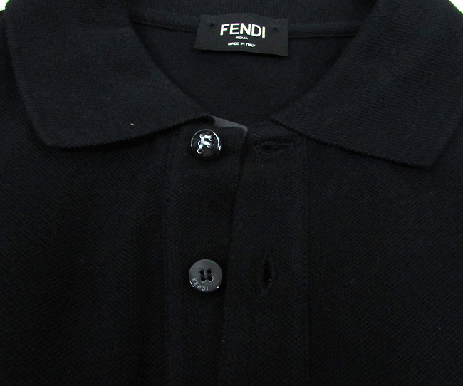 フェンディ FENDI メンズ ポロシャツ 半袖 FAF510 A53I/ ブラック 黒