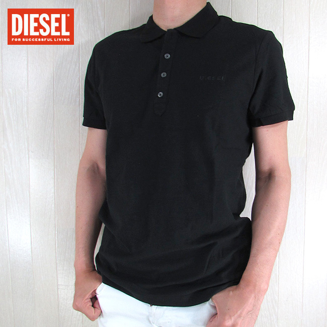 ディーゼル DIESEL メンズ 半袖 ポロシャツ T-HEAL-JRS/900/ ブラック