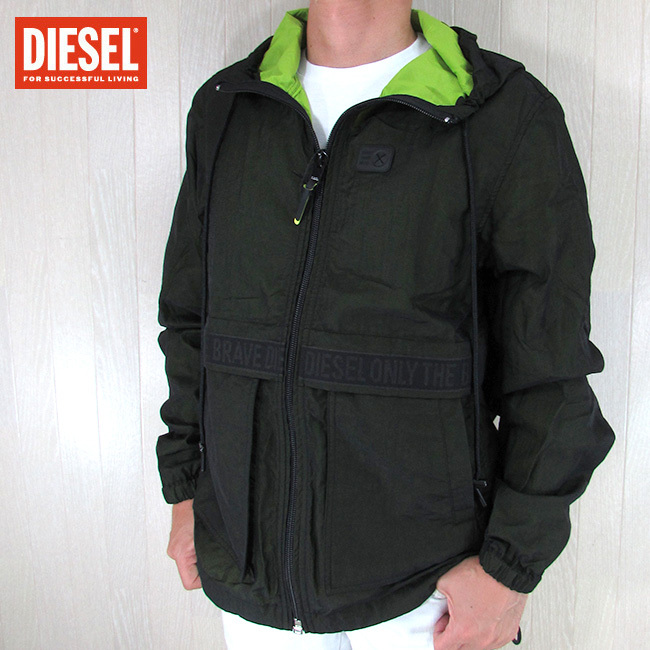 ディーゼル DIESEL メンズ ジャケット ナイロンフーデッドジャケットJ-HISAMI/900/ ブラック 黒 サイズ：S/M/L/XL