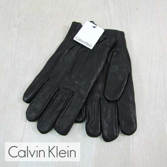 カルバンクライン Calvin Klein CK メンズ レザーグローブ 手袋 小物 ギフト 77003/ ブラック 黒 サイズ：M