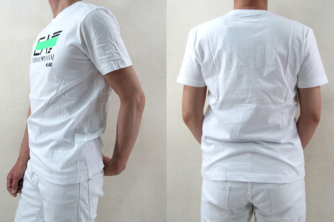 エンポリオ アルマーニ EMPORIO ARMANI EA7 メンズ 半袖 Tシャツ 3KPT32 PJ7CZ / 1100 / ホワイト  サイズ：M/L/XL
