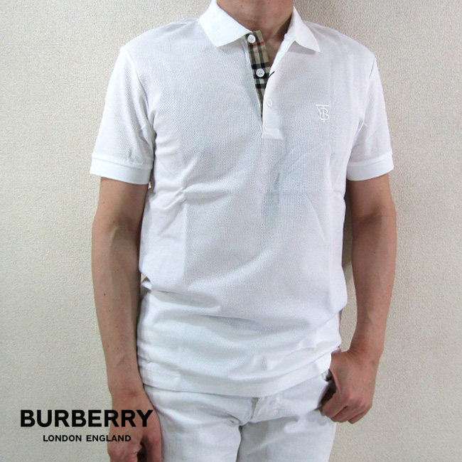 バーバリー Burberry メンズ 半袖 ポロシャツ 8014005 A1464 ホワイト 白 サイズ：S  :key-20220411-004:madoricci 通販 