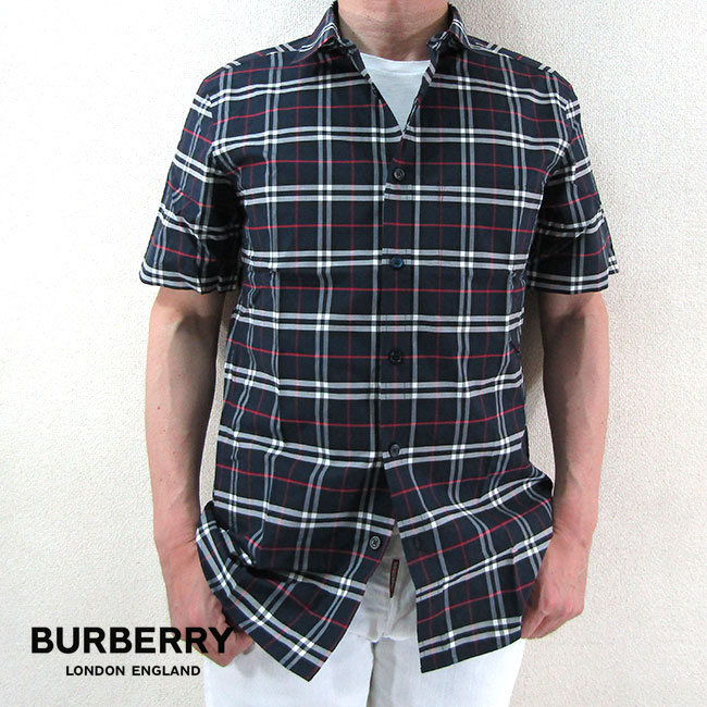 バーバリー Burberry メンズ 半袖シャツ 8020964 / A1960 / ネイビー