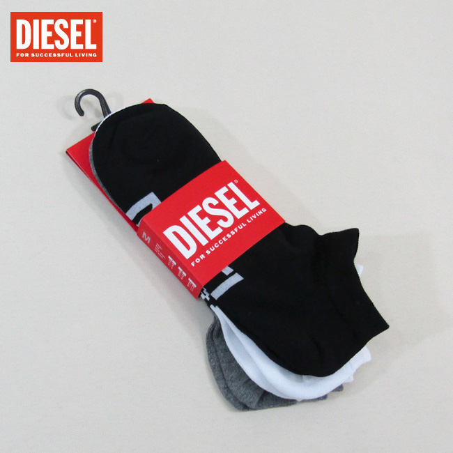 ディーゼル DIESEL メンズ 靴下 ソックス 3枚セット 00SI8H 0LDAZ