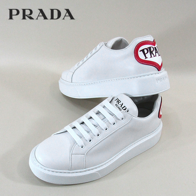 プラダ PRADA スニーカー メンズ 40代 50代 30代 レザーシューズ 4E3520 3A6F / F0009 / BIANCO ホワイト 白  サイズ：5/5.5/6.5/7/7.5/8/8.5/9/9.5