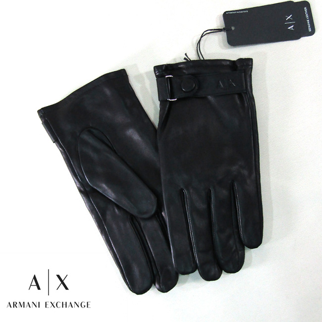 アルマーニ エクスチェンジ A/X Armani Exchange メンズ 手袋 レザーグローブ 954632 2F191 / 00020 /  ブラック 黒 サイズ：S・M/L・XL