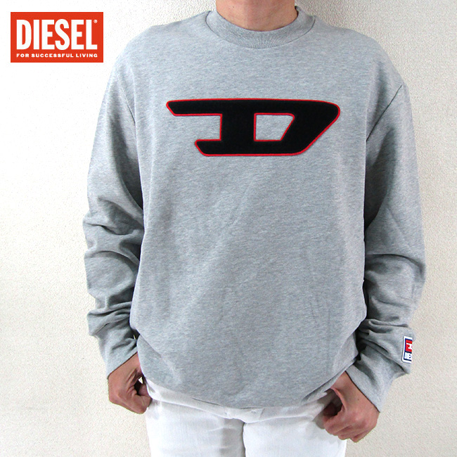 ディーゼル DIESEL メンズ スウェット トレーナー S-CREW-DIVISION-D 00SY7B-0IAJH / 912 / グレー  サイズ：S/M/L/XL