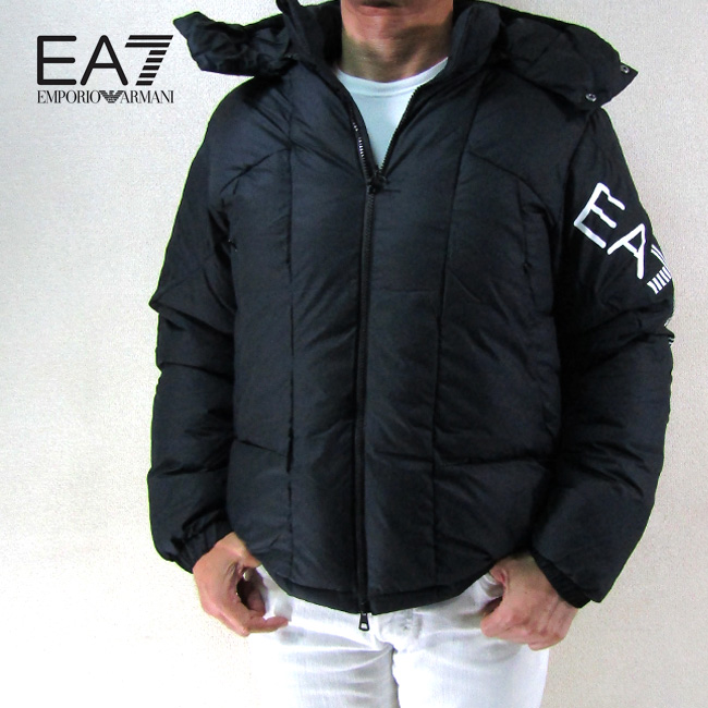 イーエーセブン EA7 EMPORIO ARMANI メンズ 中綿ジャケット ジャンパー ボンバージャケット 6LPB11 PNADZ / 1200 / ブラック 黒 サイズ：S/M/L/XL/XXL/3XL