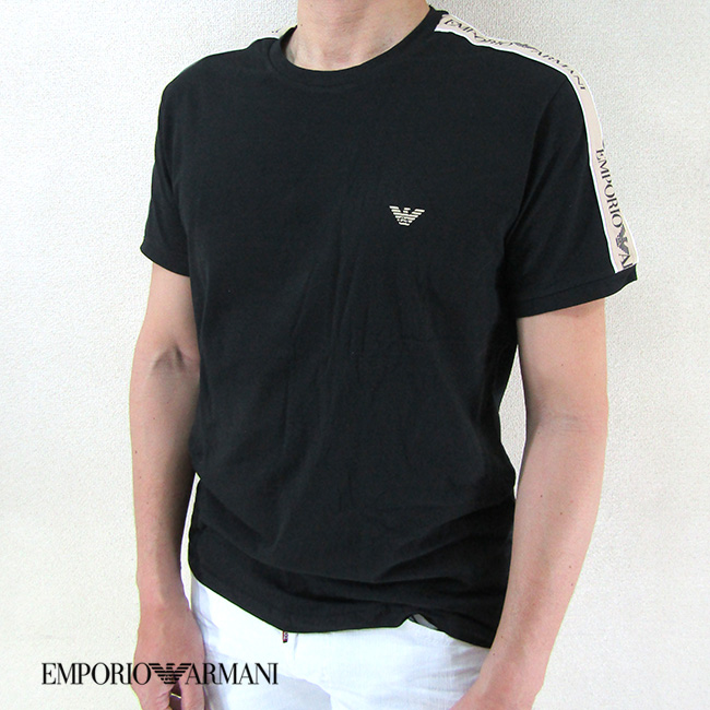 エンポリオアルマーニ EMPORIO ARMANI メンズ 半袖Tシャツ カットソー 111890 3R717 / 00020 / ブラック  サイズ：S/M/L/XL