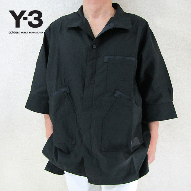 Y-3 ワイスリー Yohji Yamamoto ヨージヤマモト メンズ 半袖シャツ WRKWR SS SHIRT H63082 / ブラック 黒  サイズ：S/M/L