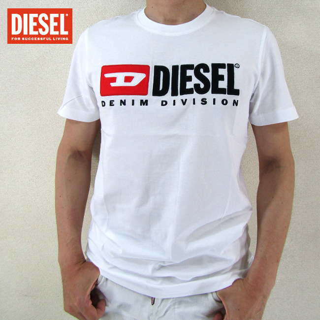 新品 L DIESEL ブランド ロゴ Tシャツ カットソー 白 DIV - Tシャツ