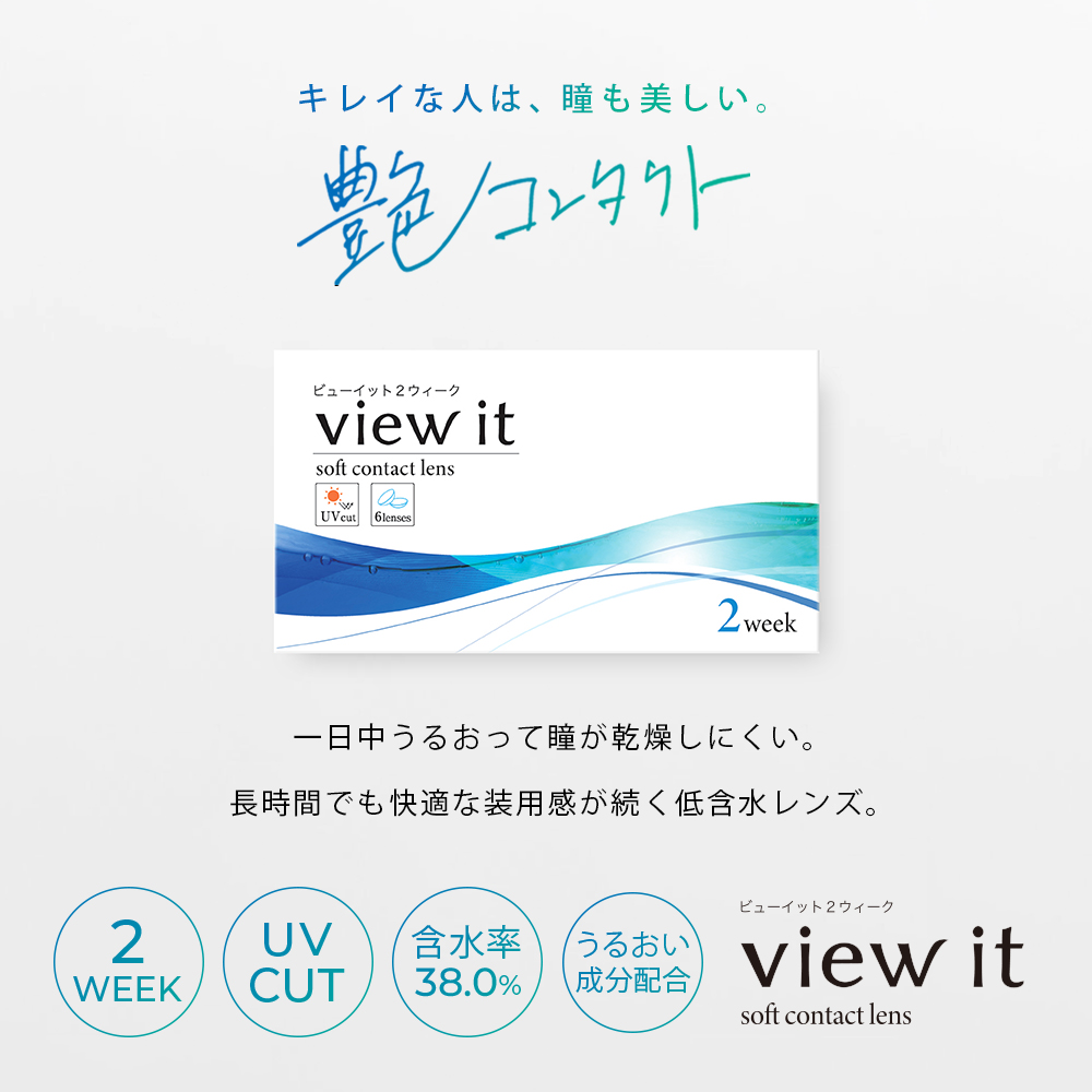 ビューイット コンタクトレンズ 2week   1箱6枚(6箱)　両眼9ヶ月分  追跡番号付きポスト投函 送料無料 2週間 ツーウィーク コンタクト |  | 01