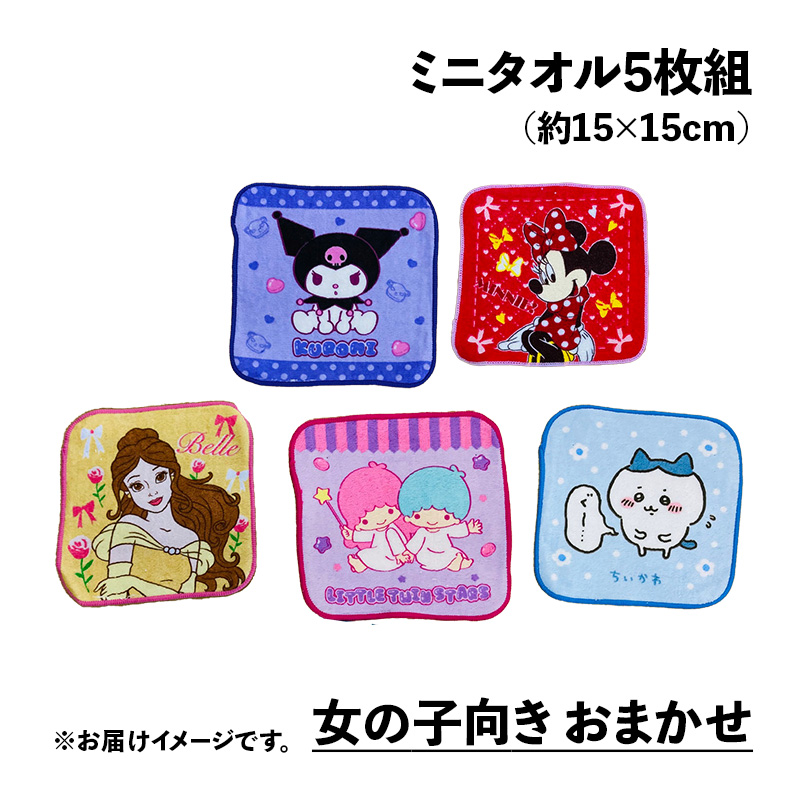 Disney（ディズニー） ミニタオル5枚組 約15×15cm ミニハンカチ