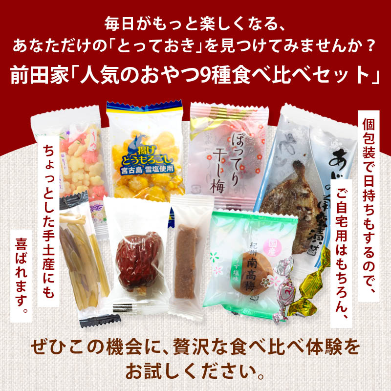 MAEDAYA 前田家 人気のおやつ9種食べ比べセット 個包装 合計230g