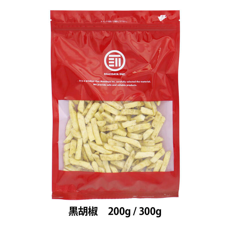MAEDAYA 前田家 フライドポテトスナック 黒胡椒 300g 訳あり ブラック