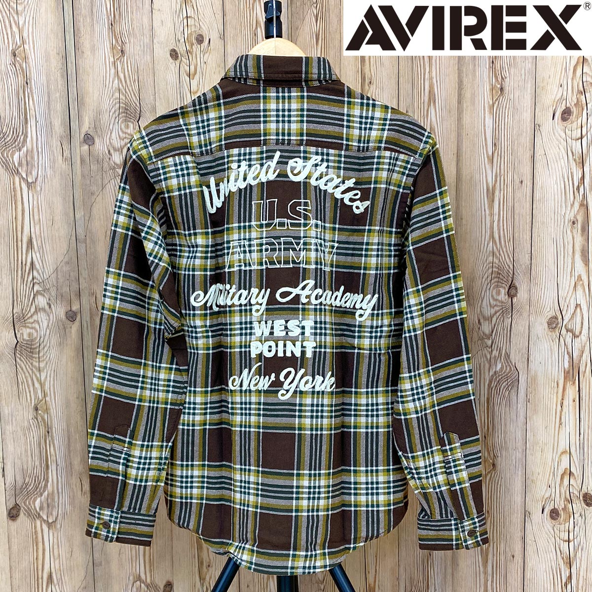 AVIREX アヴィレックス CHECK EMBROIDERED SHIRT チェックシャツ エンブ...