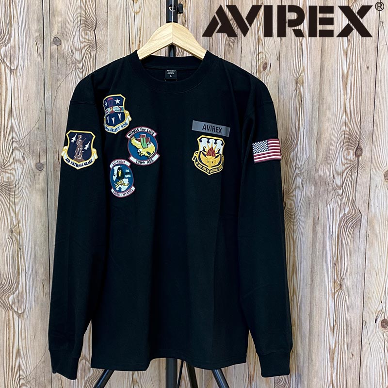 AVIREX アヴィレックス N.Y. A.N.G PATCH ロングＴシャツ ロンT 長袖トップス...