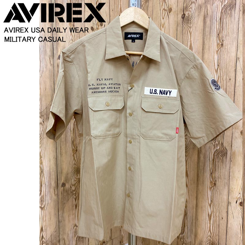 AVIREX アビレックス NAVAL WORK SHIRT 半袖 ワークシャツ : avr-34