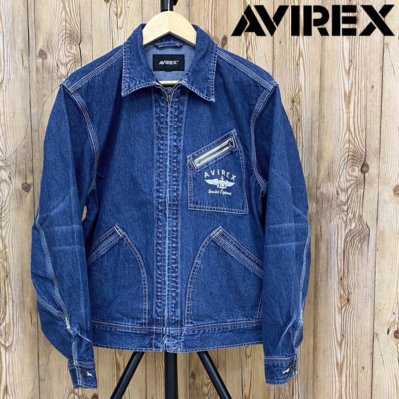 AVIREX アヴィレックス DENIM WORK JKT VARSITY LOGO ジャケット メ...