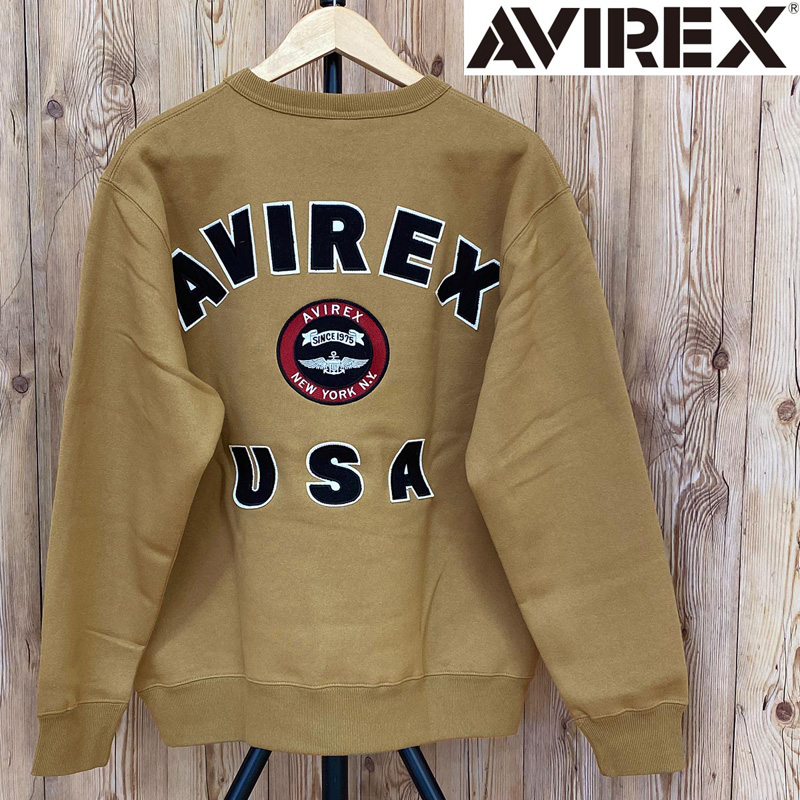 AVIREX アビレックス 長袖 クルーネック ロゴ スウェット AVIREX アヴィレックス バーシティ ロゴ クルーネック