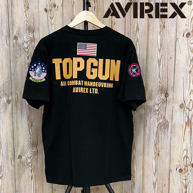 AVIREX TOP GUN PATCH &amp; PRINT T-SHIRT トップガン半袖Tシャツ ト...