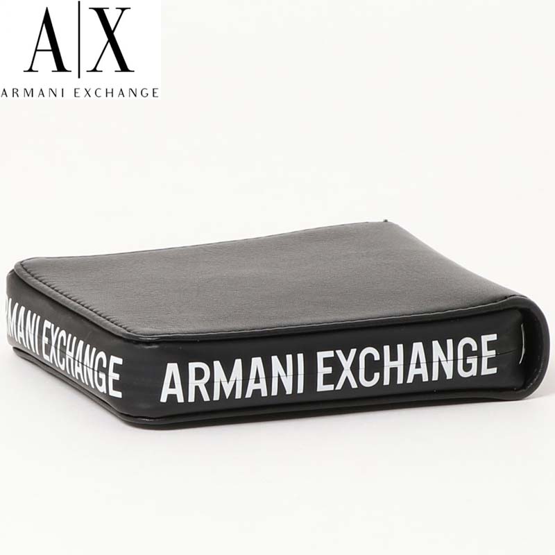 ARMANI EXCHANGE アルマーニエクスチェンジ AX ロゴデザイン 2つ折りレザー財布 メンズ ブランド