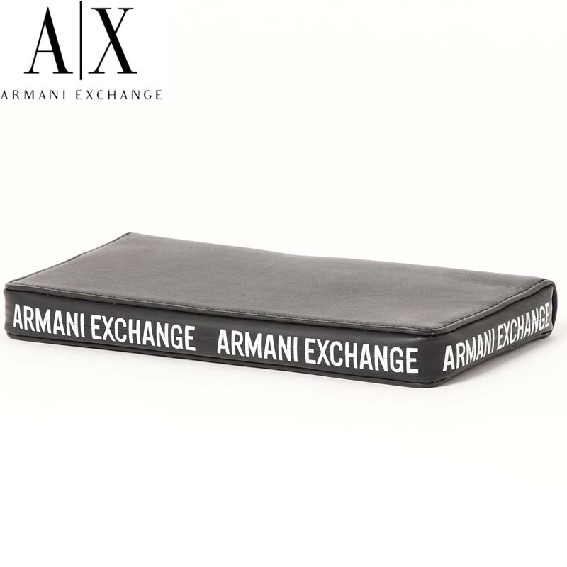 ARMANI EXCHANGE AX ラウンドロゴファスナー レザー長財布 アルマーニエクスチェンジ