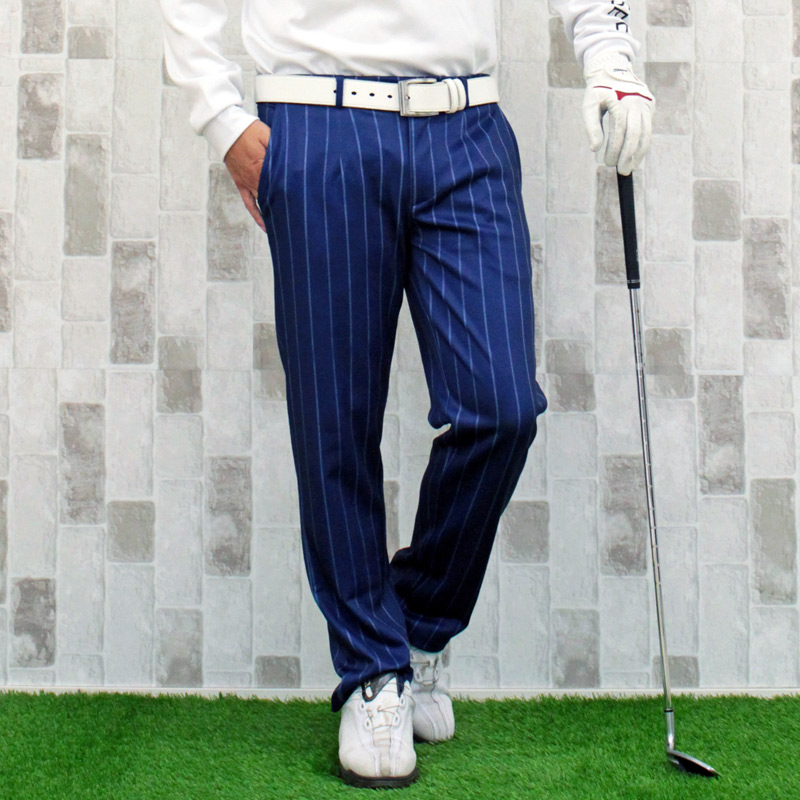 GOLF ストライプ 青 メンズパンツ GOLF ストライプ 青 メンズパンツ
