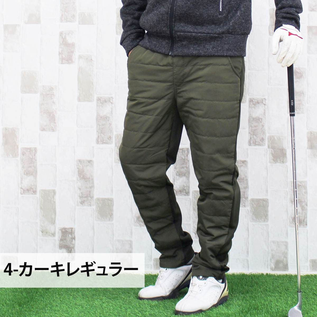ダウンパンツ メンズ ゴルフパンツ 暖か裏起毛 裏フリースボア