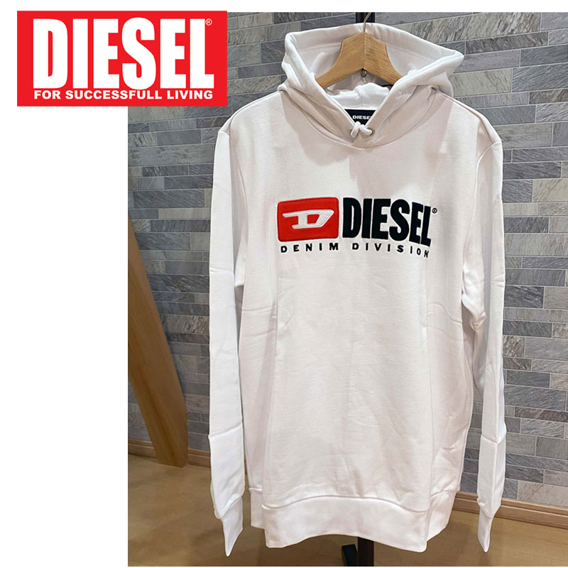 DIESEL ディーゼル ワッペンロゴ刺繍 スウェット プルオーバーパーカー メンズ ブランド