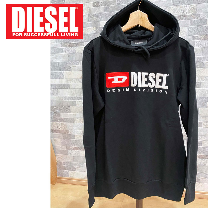 DIESEL ディーゼル ワッペンロゴ刺繍 スウェット プルオーバーパーカー メンズ ブランド