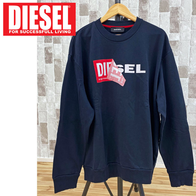 DIESEL ディーゼル Wロゴ トレーナー クルーネック スウェット プルオーバー メンズ ブランド