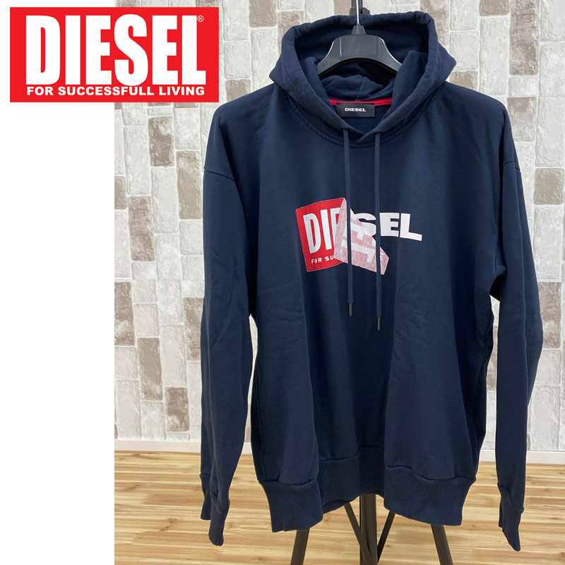 DIESEL ディーゼル Wロゴ スウェット パーカー プルオーバー メンズ