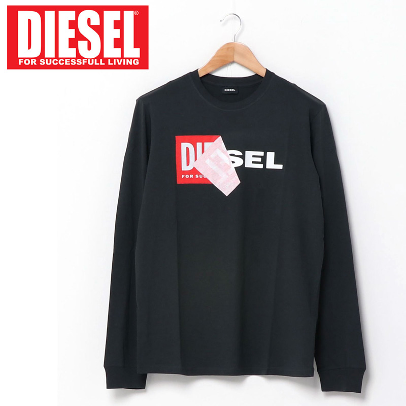 関税送料込【DIESEL】スウェット☆黒 ロゴ 長袖 クルーネック DIESEL SALE セール ディーゼル S-CREW-DIVISION SWEAT-SHIRT