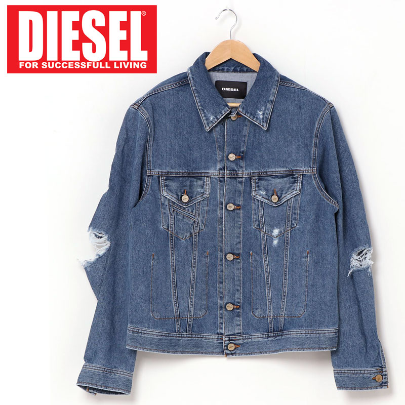 DIESEL ディーゼル ダメージクラッシュ Gジャン デニムジャケット「D