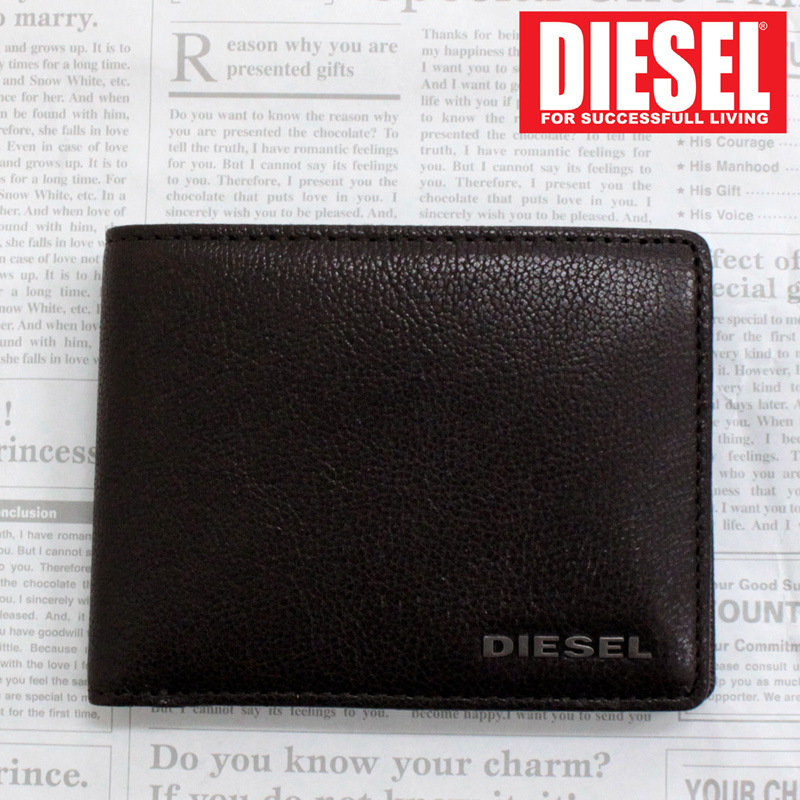 DIESEL ディーゼル 財布 2つ折り ウォレット レザー 本革 ロゴ