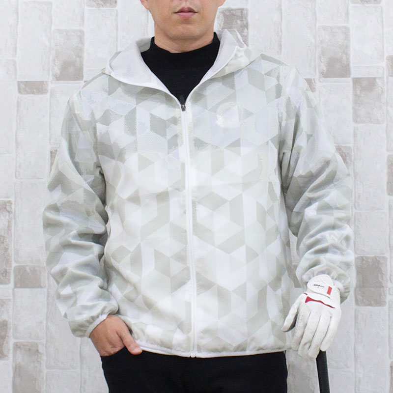 #FR2 GOLF ナイロンジャケット ホワイト　ゴルフ 裏メッシュ ブルゾン ゴルフジャケット メンズ ゴルフウェア ウインドブレーカー 裏メッシュ