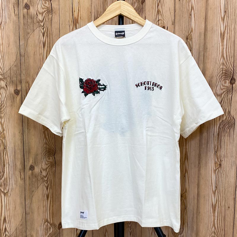 Schott ショット スーベニア刺繍 Tシャツ クルーネック 半袖Tシャツ トップス