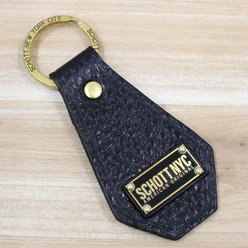 Schott ブラックレザーキーホルダーセット Schott N.Y.C（ショット） Schott LEATHER KEY RING 782-5970033